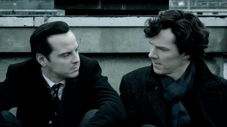 Create meme: Sherlock Holmes Moriarty, Andrew Scott and Benedict Cumberbatch, Jim Moriarty and Sherlock Holmes kiss