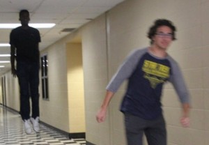 Create meme: the fleeing man, guy meme, guy escapes from soars in the hallway meme