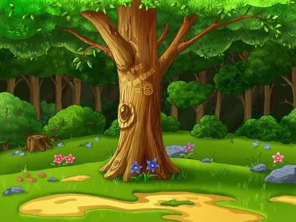 Create meme: cartoon forest, cartoon forest background, forest background drawing