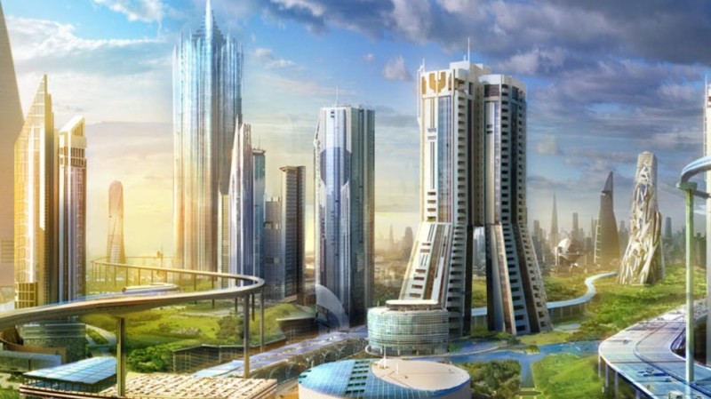 Создать мем: фон город будущего, проекты городов будущего, футуристический город будущего