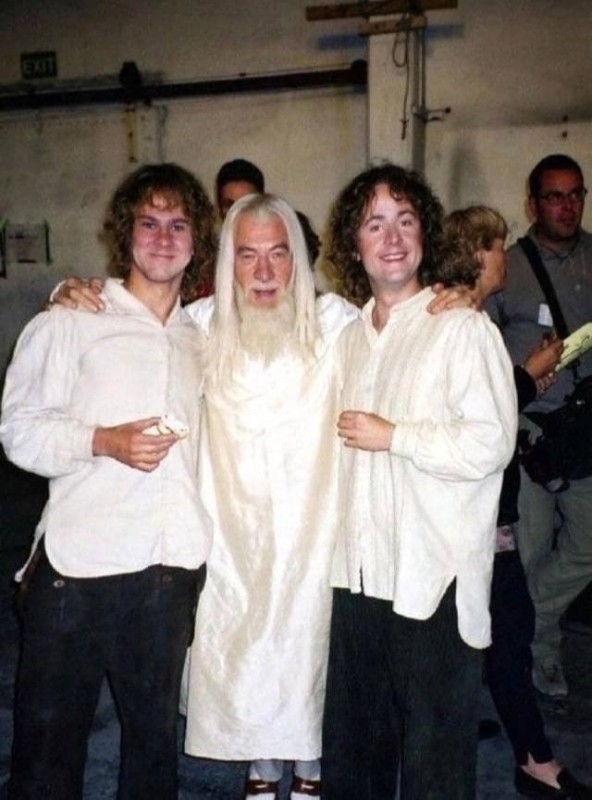 Create meme: footage from the filming of the Lord of the Rings, Richard Harris Gandalf, Ian McKellen Gandalf