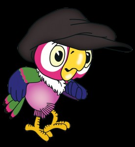 Create meme: parrot Kesha clipart, parrot Kesha in the cap, stickers parrot Kesha