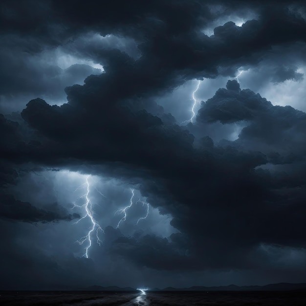 Create meme: stormy sky, lightning storm, storm sea