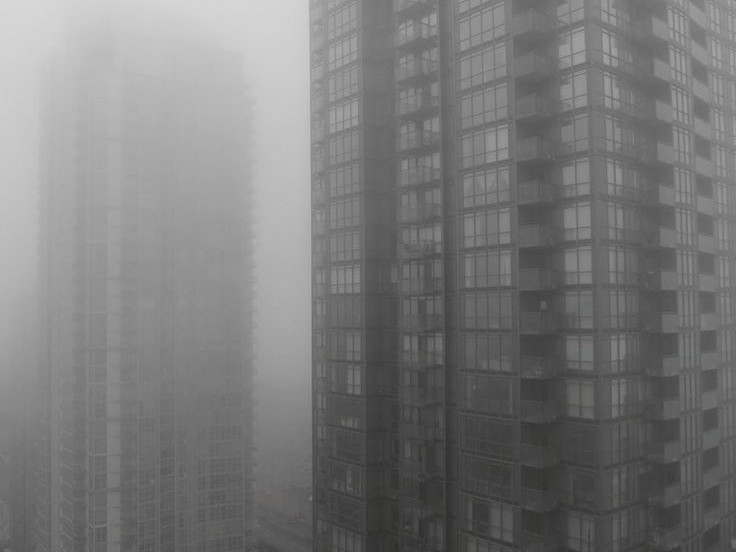 Create meme: blurred image, block of flats in the UK, Penza fog