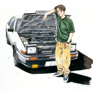 Создать мем: фудживара такуми, toyota sprinter trueno ae86 такуми, такуми фудживара initial d