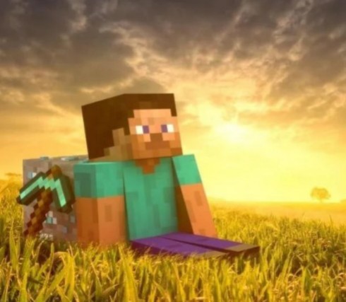 Create meme: minecraft Steve is sitting in a field, about minecraft, minecraft steve in the field