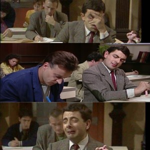 Create meme: Mr bean in the exam