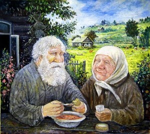 Create meme: Leonid Baranov paintings, the artist Leonid Baranov, a grandfather Yes woman