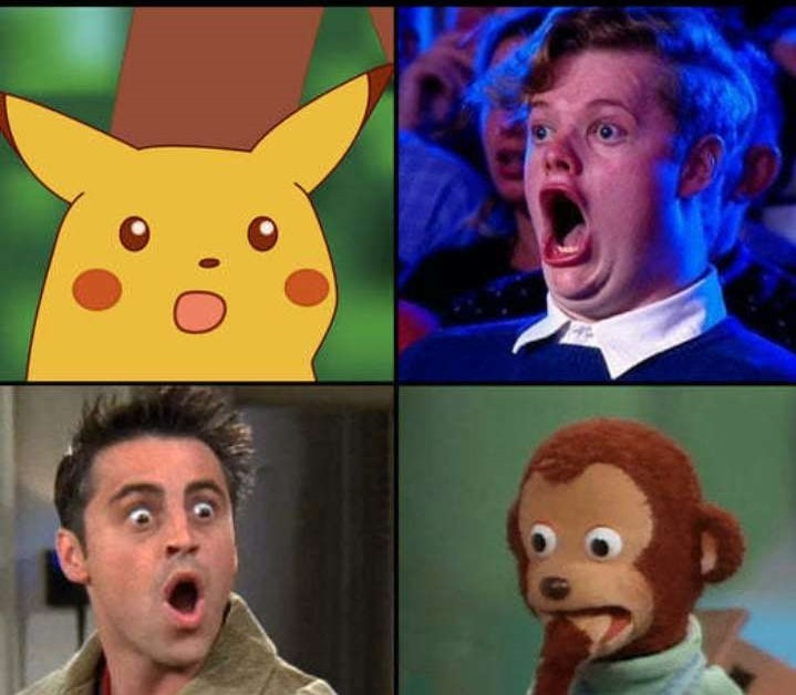 Create meme: meme surprise, surprised the guy with his mouth open, meme with a surprised face