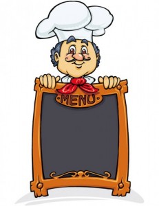 Создать мем: menu board, стенд меню, chef