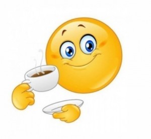 Create meme: the smiley face is drinking tea, good morning start your day meme, good morning emoticons