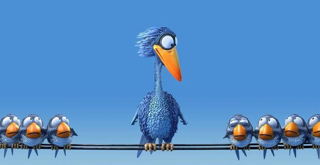 Create meme: a bird on the wire, about birds, birds from the pixart cartoon