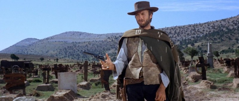Create meme: a frame from the movie, good bad evil movie 1966 Clint Eastwood, a fistful of dollars 