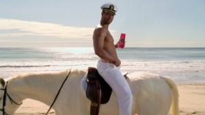 Create meme: advertising old spice on a horse, old spice on a horse