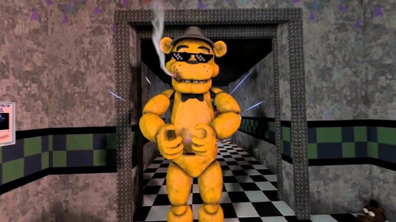 Create meme: fun fnaf, 5 nights with Freddy , Golden Freddy