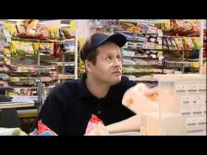 Create meme: evil seller, the seller is a joke, in the supermarket