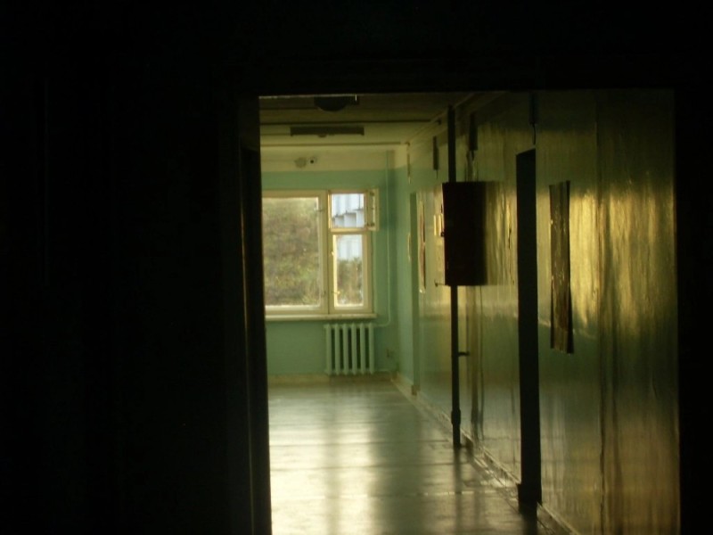 Create meme: hospital , The dark, scary hallway of the school, dark corridor