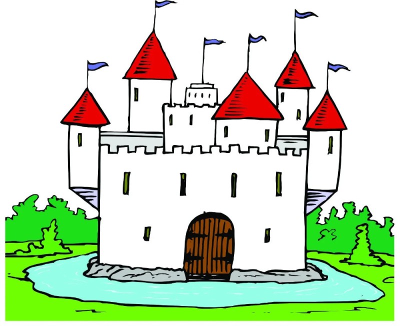 Create meme: Medieval knight's castle drawing, castle drawing for children, The castle is a pencil drawing