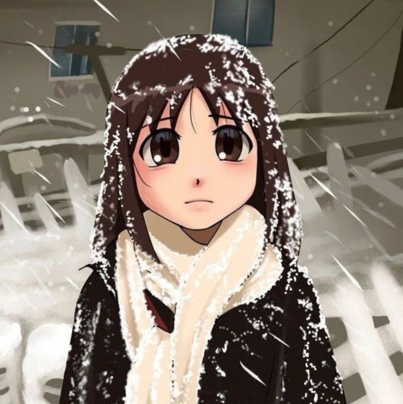 Create meme: anime snow, anime winter, and anime