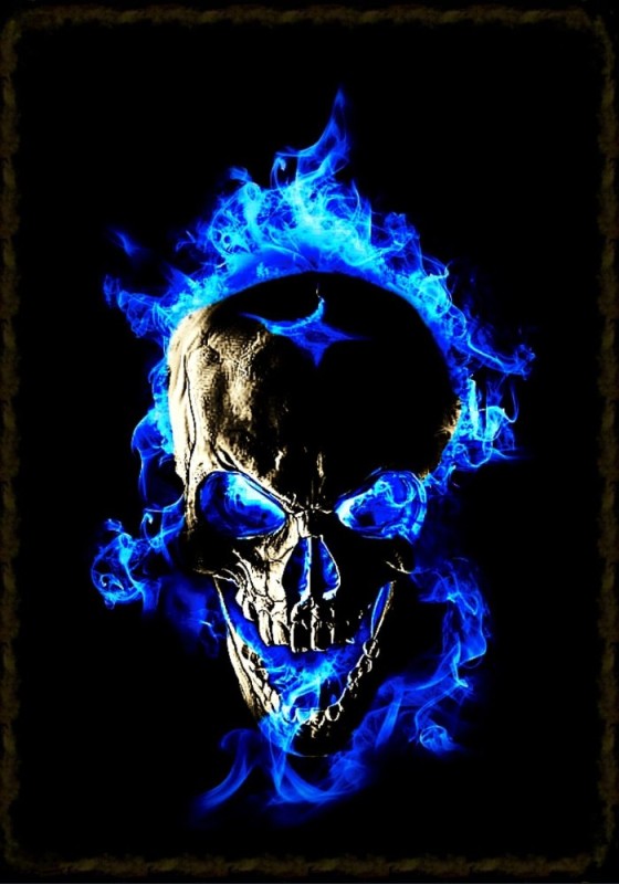 Create meme: skull cool, flaming skull, blue skull