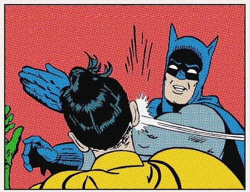 Create meme: Batman , Batman slap, slap robin batman robin
