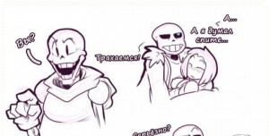 Create meme: sans x frisk