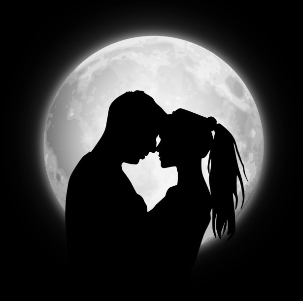 Create meme: silhouette lovers, silhouettes of lovers, silhouette