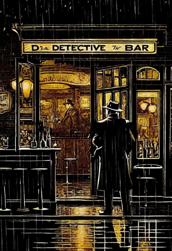 Create meme: noir detective, Noir detective art, Detective noir art