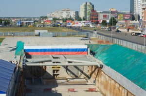 Create meme: pedestrian bridge, construction