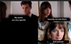 Create meme: 50 shades of grey Anastasia Steele, sick bastards, my tastes are very specific