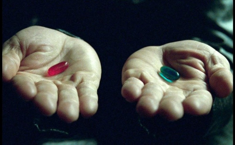Create meme: morpheus pills, Morpheus pills, red pill 