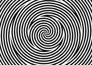 Создать мем: иллюзия черно белая, иллюзии обман зрения, спираль гипноз