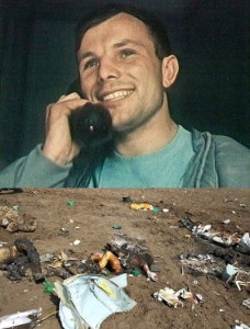 Create meme: Yuri Gagarin Hello descendants, male, Boris Gagarin
