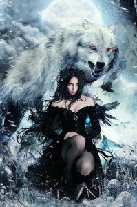 Create meme: girls of fantasy, wolf fantasy, wolf girl