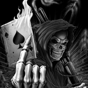 Create meme: evil skull, skeleton with a gun, the grim Reaper