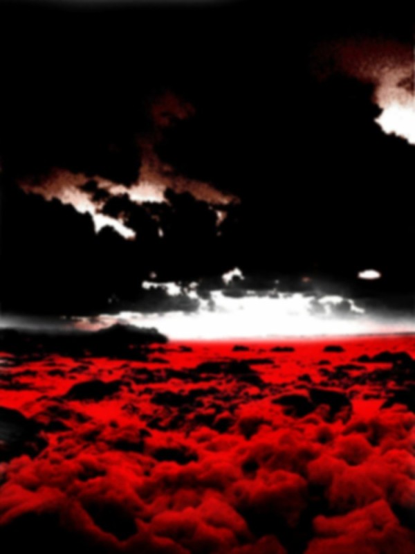 Create meme: the bloody sea, bloody clouds, a sea of blood