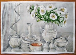 Create meme: still life, chrysanthemum watercolor, watercolor techniques