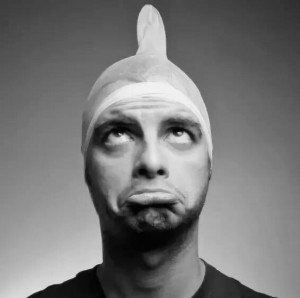 Create meme: condon, encased condom head makes, people