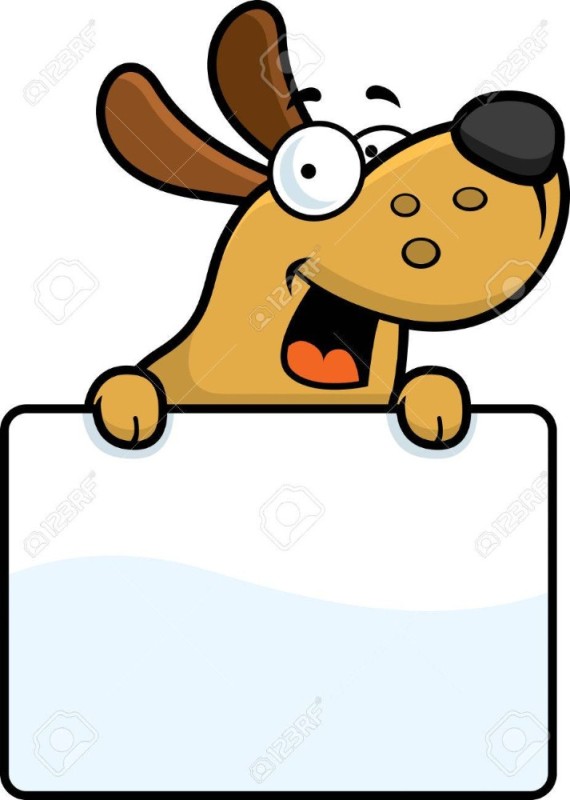 Create meme: cartoon puppy with a sign, cartoon dog, dog clipart
