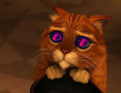 Create meme: Shrek cat, cat Shrek eyes, the cat from Shrek