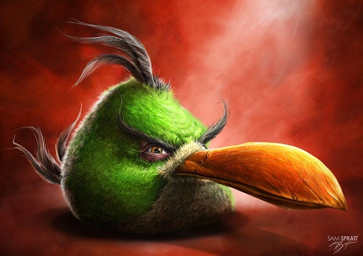 Create meme: Angri Birds The green Bird, realistic angry birds, angry birds ace fighter