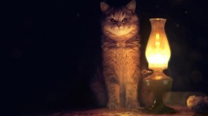 Создать мем: ламповая, настало время удивительных историй, фон кот