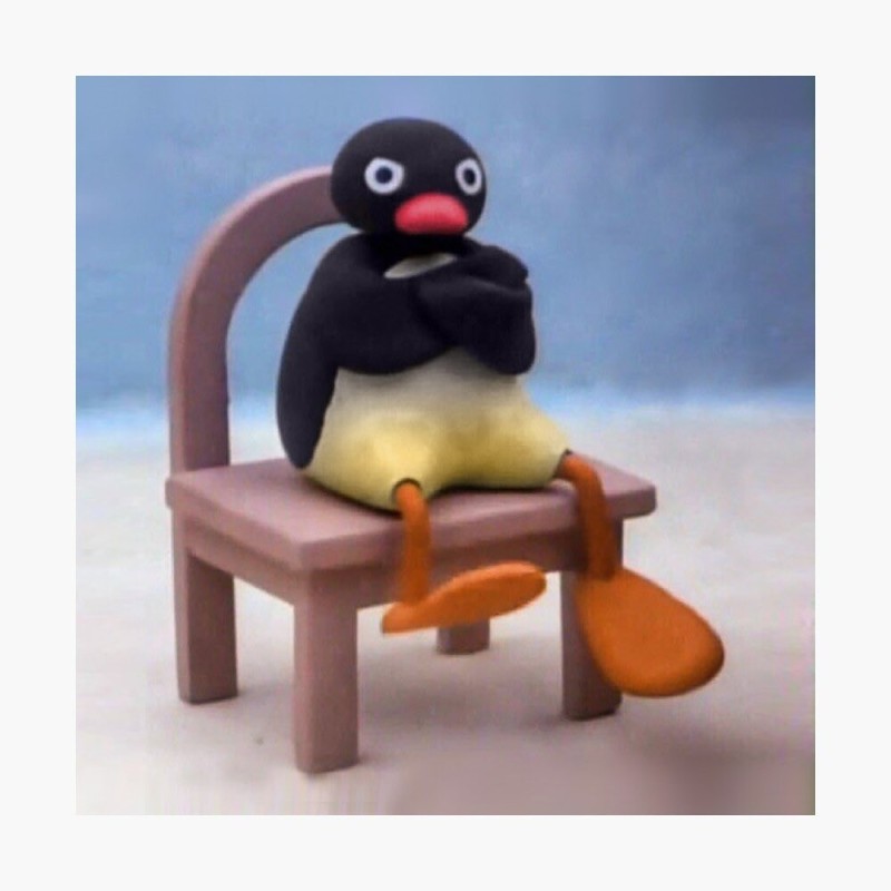 Create meme: penguin on a chair meme, memes with penguins, penguin on the chair