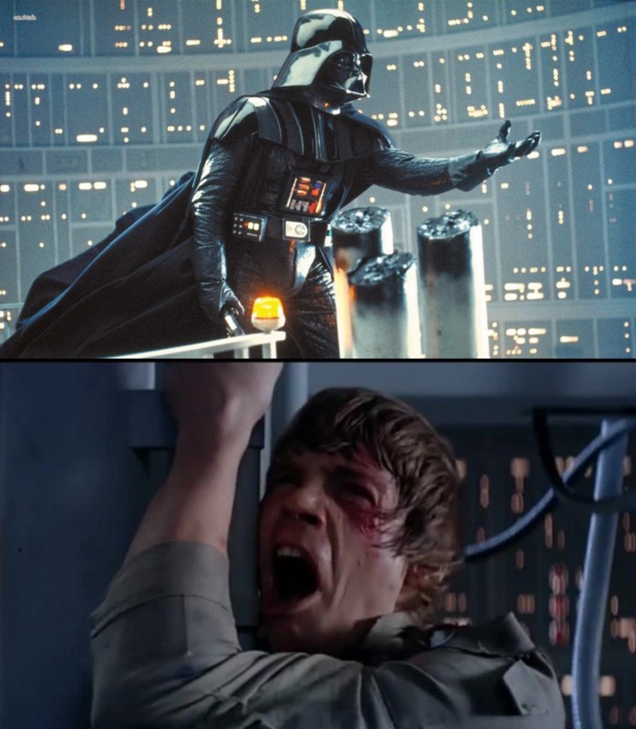 Create meme: Darth Vader and Luke Skywalker I am your father, Luke Skywalker and Darth Vader, Luke Skywalker I'm your father