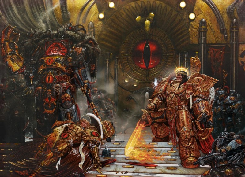 Создать мем: warhammer 40000 император и хорус, император вархаммер 40к, император человечества вархаммер 40000