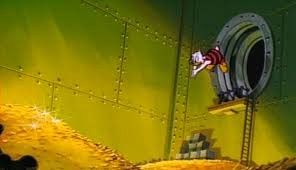 Create meme: Scrooge McDuck dives into the vault, Scrooge McDuck gold Vault, Scrooge McDuck jumps into gold