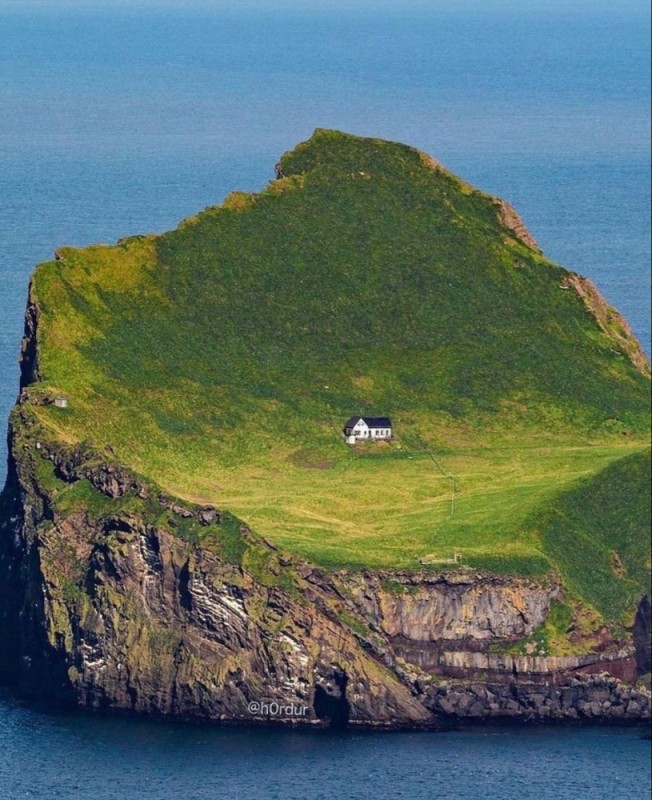 Create meme: lonely house on the island of Elliday Iceland, Elliday Island, a lonely house on the island