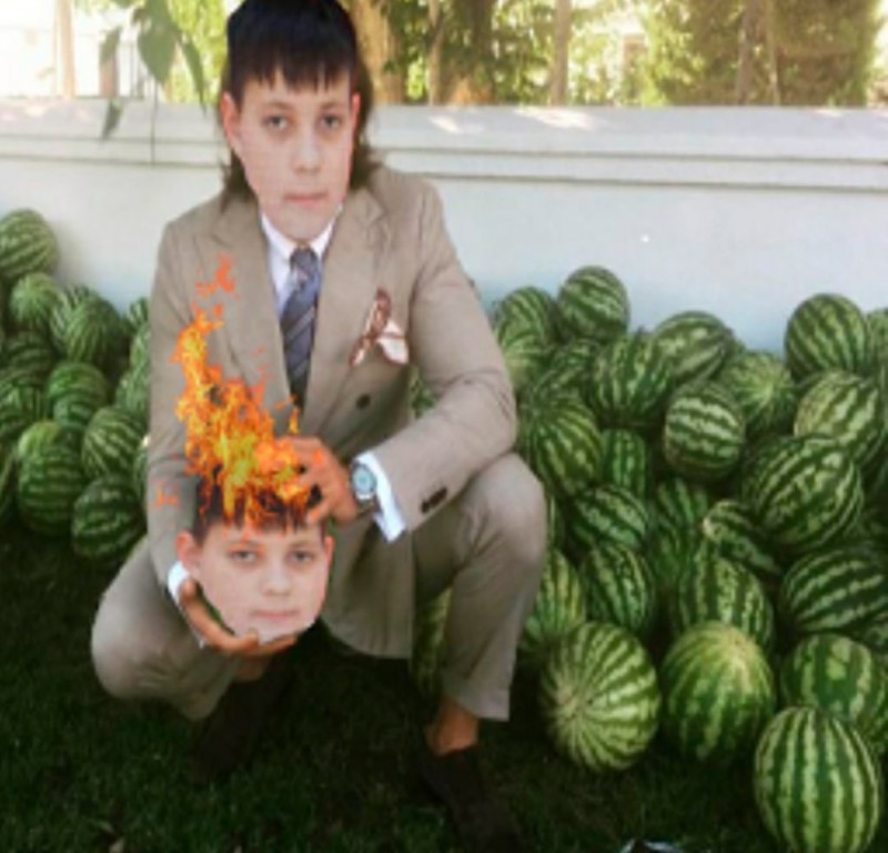 Create meme: funny memes, memes , andrey malakhov with watermelon