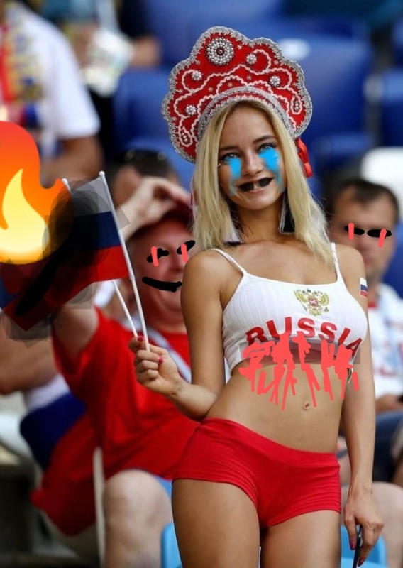 Create meme: fan of the Russian national team Natalia Nemchinova, Russian national team cheerleader Natalia Nemchinova, Natalia Nemchinov world Cup 2018