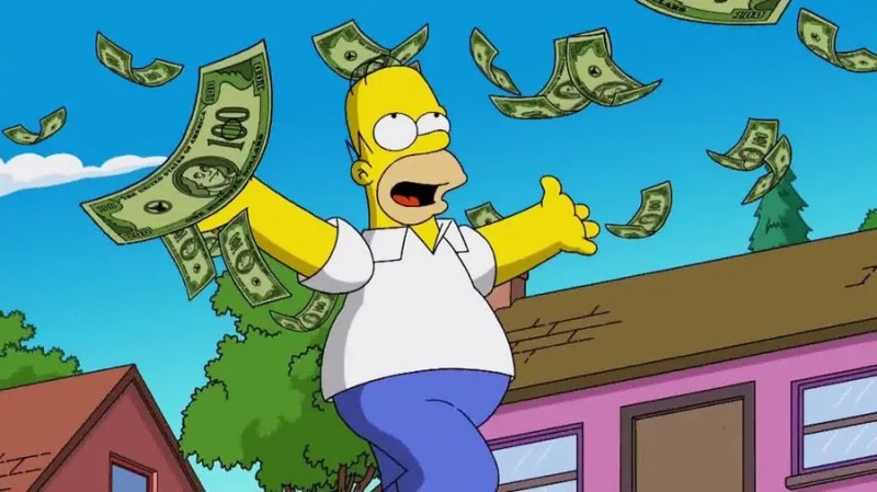 Create meme: The Simpsons money, homērs simpsons, Homer with the money